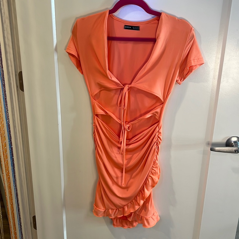 Orange mini dress